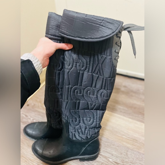 Miss sixty Knee high rain boots Size 8 1/2 Black - Picture 1 of 6